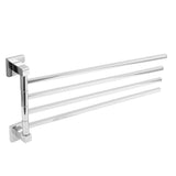 Stainless Steel Towel Rack Bar 180° Rotatable Towel Bathrobe Hanger Holder for Bathroom4 Rods - Low Angle