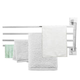 Stainless Steel Towel Rack Bar 180° Rotatable Towel Bathrobe Hanger Holder for Bathroom4 Rods - Extra Image