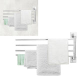 Stainless Steel Towel Rack Bar 180° Rotatable Towel Bathrobe Hanger Holder for Bathroom4 Rods - Extra Image