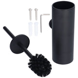 Toilet Brush with Holder Stainless Steel Long Handle Toilet Bowl Brush Soft Toilet Brush Toilet Cleaning Brush SetBlack
