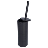Toilet Brush with Holder Stainless Steel Long Handle Toilet Bowl Brush Soft Toilet Brush Toilet Cleaning Brush SetBlack
