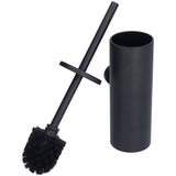 Toilet Brush with Holder Stainless Steel Long Handle Toilet Bowl Brush Soft Toilet Brush Toilet Cleaning Brush SetBlack