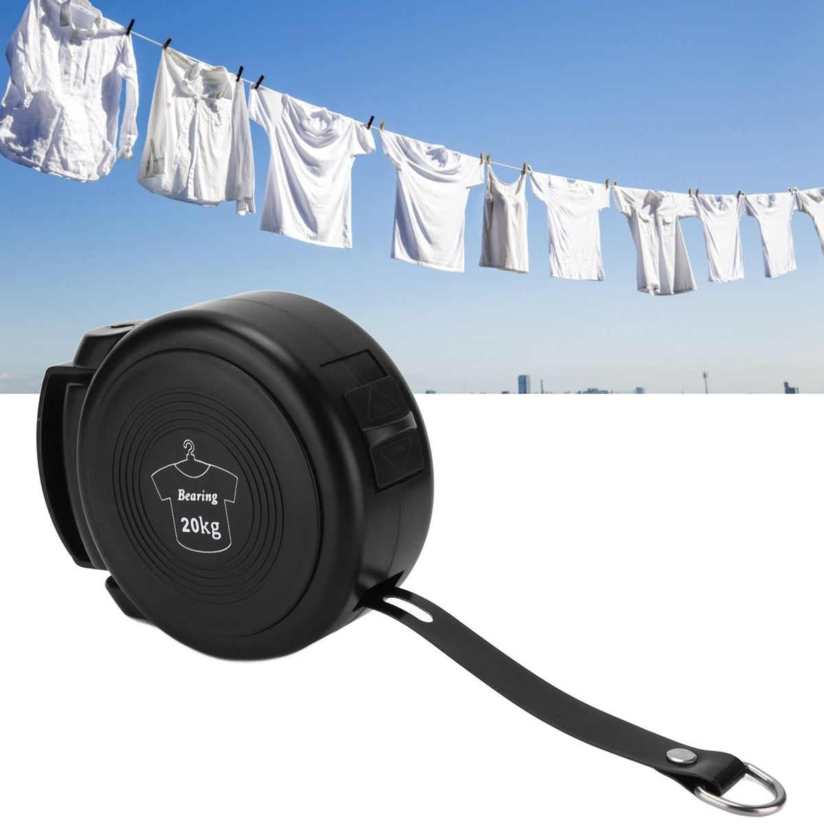 Retractable Clothesline Heavy Duty Adjustable Indoor Outdoor Clothes Drying Rack with Installation Tools for Household