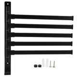 Towel Rack Aluminum Alloy Towel Shelf with 5 Bars Rotatable and Durable for Bathroom and Kitchen Black