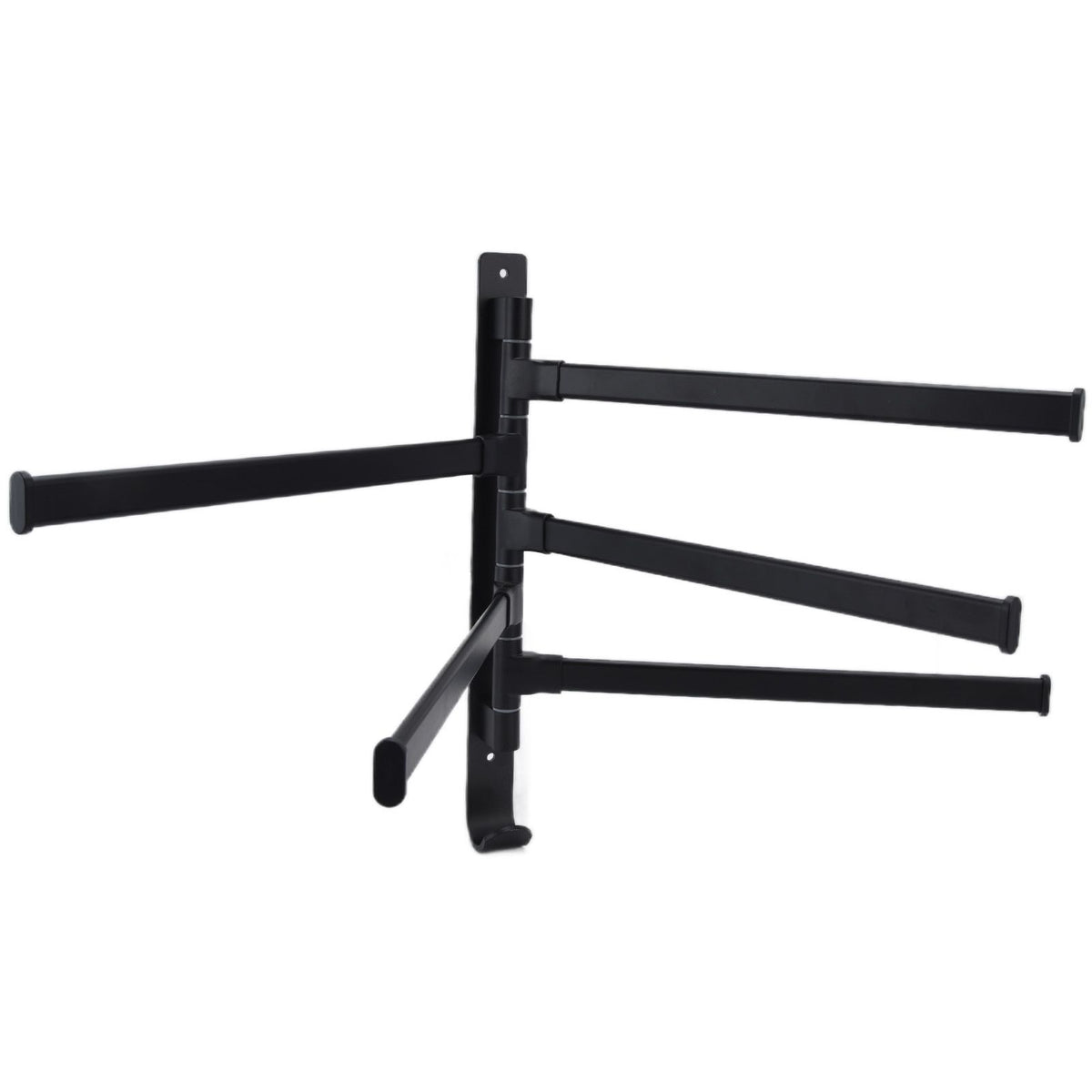 Towel Rack Aluminum Alloy Towel Shelf with 5 Bars Rotatable and Durable for Bathroom and Kitchen Black