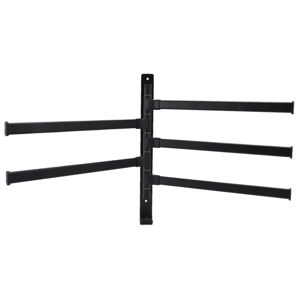 Towel Rack Aluminum Alloy Towel Shelf with 5 Bars Rotatable and Durable for Bathroom and Kitchen Black