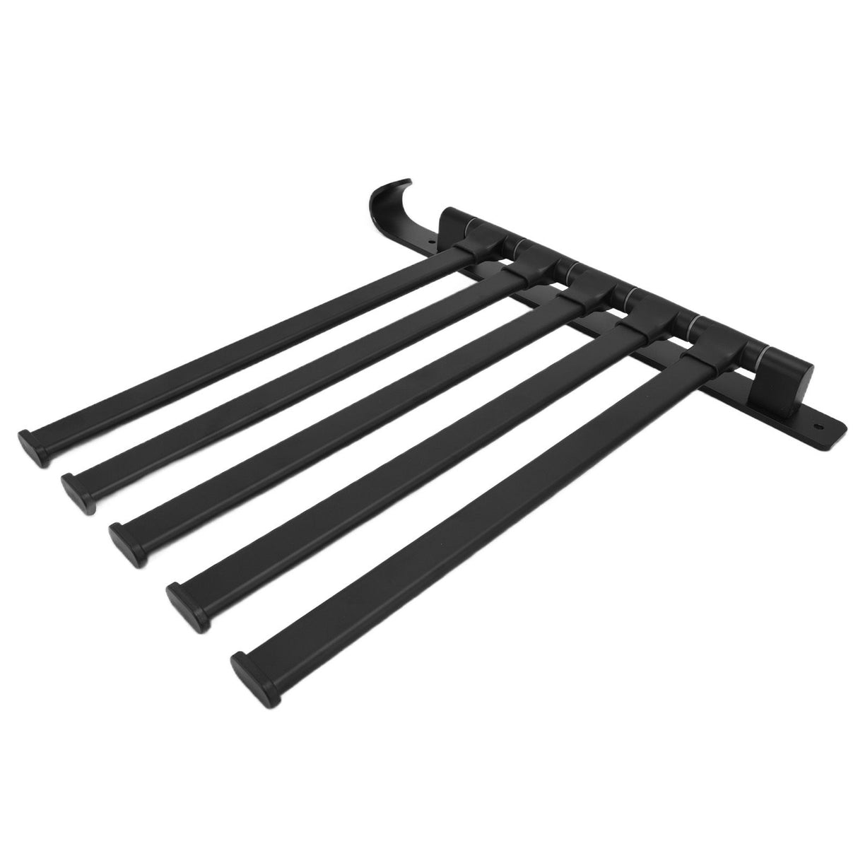 Towel Rack Aluminum Alloy Towel Shelf with 5 Bars Rotatable and Durable for Bathroom and Kitchen Black