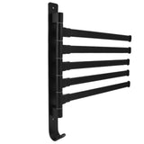 Towel Rack Aluminum Alloy Towel Shelf with 5 Bars Rotatable and Durable for Bathroom and Kitchen Black