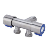 G1/2 Stainless Steel 1 Inlet 2 Outlet Angle Valve Double Handle Double Control Cold Water Tap