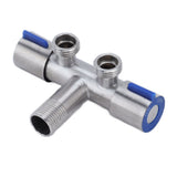 G1/2 Stainless Steel 1 Inlet 2 Outlet Angle Valve Double Handle Double Control Cold Water Tap