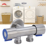 G1/2 Stainless Steel 1 Inlet 2 Outlet Angle Valve Double Handle Double Control Cold Water Tap
