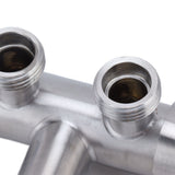 G1/2 Stainless Steel 1 Inlet 2 Outlet Angle Valve Double Handle Double Control Cold Water Tap - Extra Image