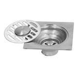 Stainless Steel Floor Drain Self Sealing Washing Machine Floor Strainer for Kitchen BathroomHigh Gloss Dual Use - Close-Up Angle