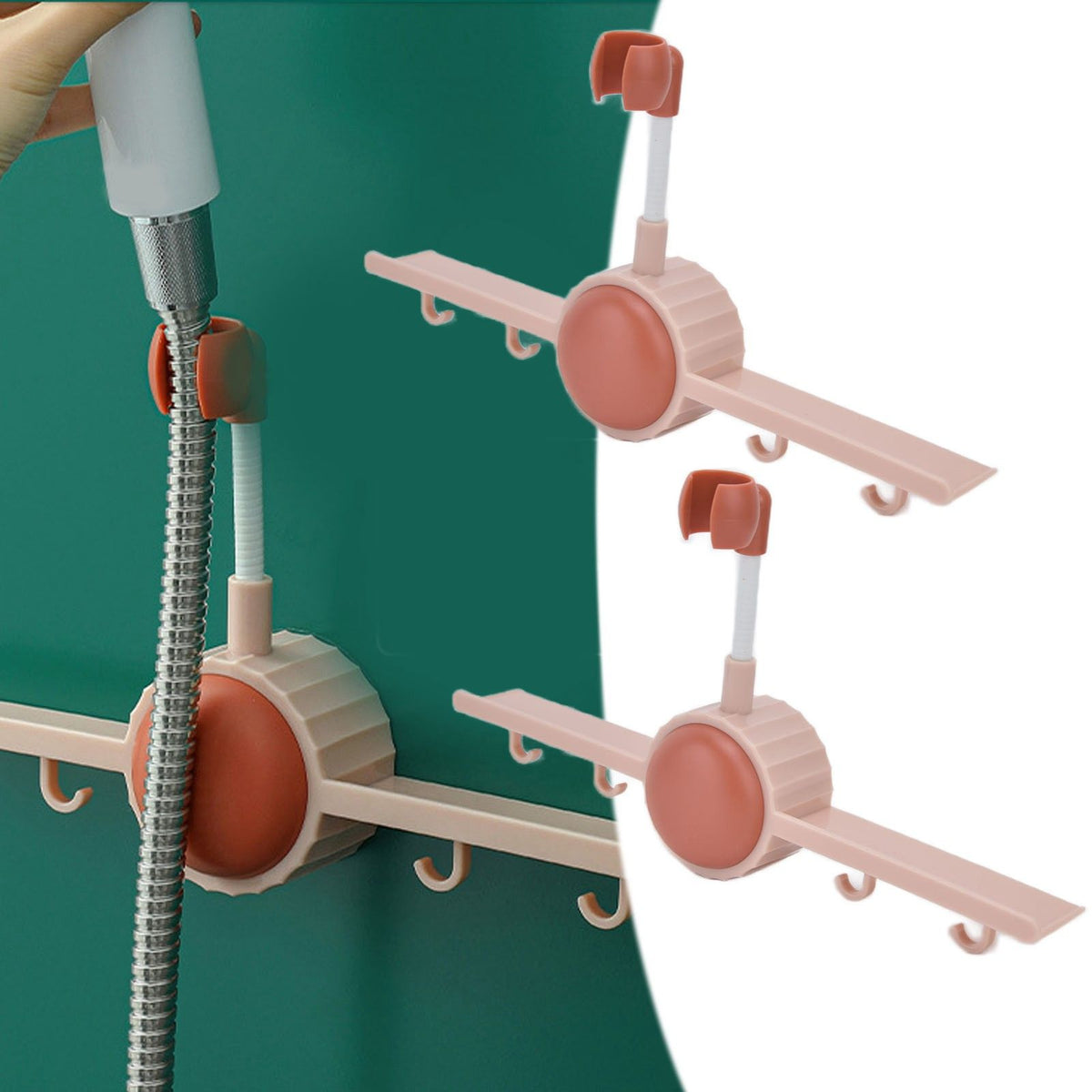 2Pcs Shower Head Holder Angle Adjustable Waterproof Moistureproof Shower Rack Hanging
