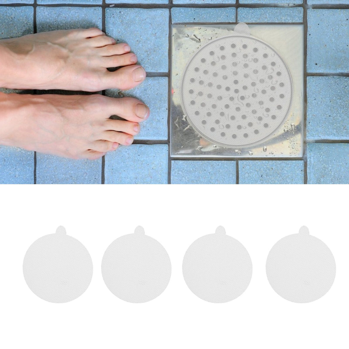 Disposable Shower Drain Hair Catcher Sink Strainer Anti Clogging Mesh Stickers for Bathroom SuppliesRound 50PCS 9x9cm