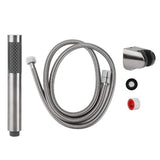 3Pcs/Set Stainless Steel Hand Shower Brushed Round Single Shower Head with Hose Fixed Holder