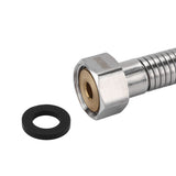 3Pcs/Set Stainless Steel Hand Shower Brushed Round Single Shower Head with Hose Fixed Holder - Extra Image
