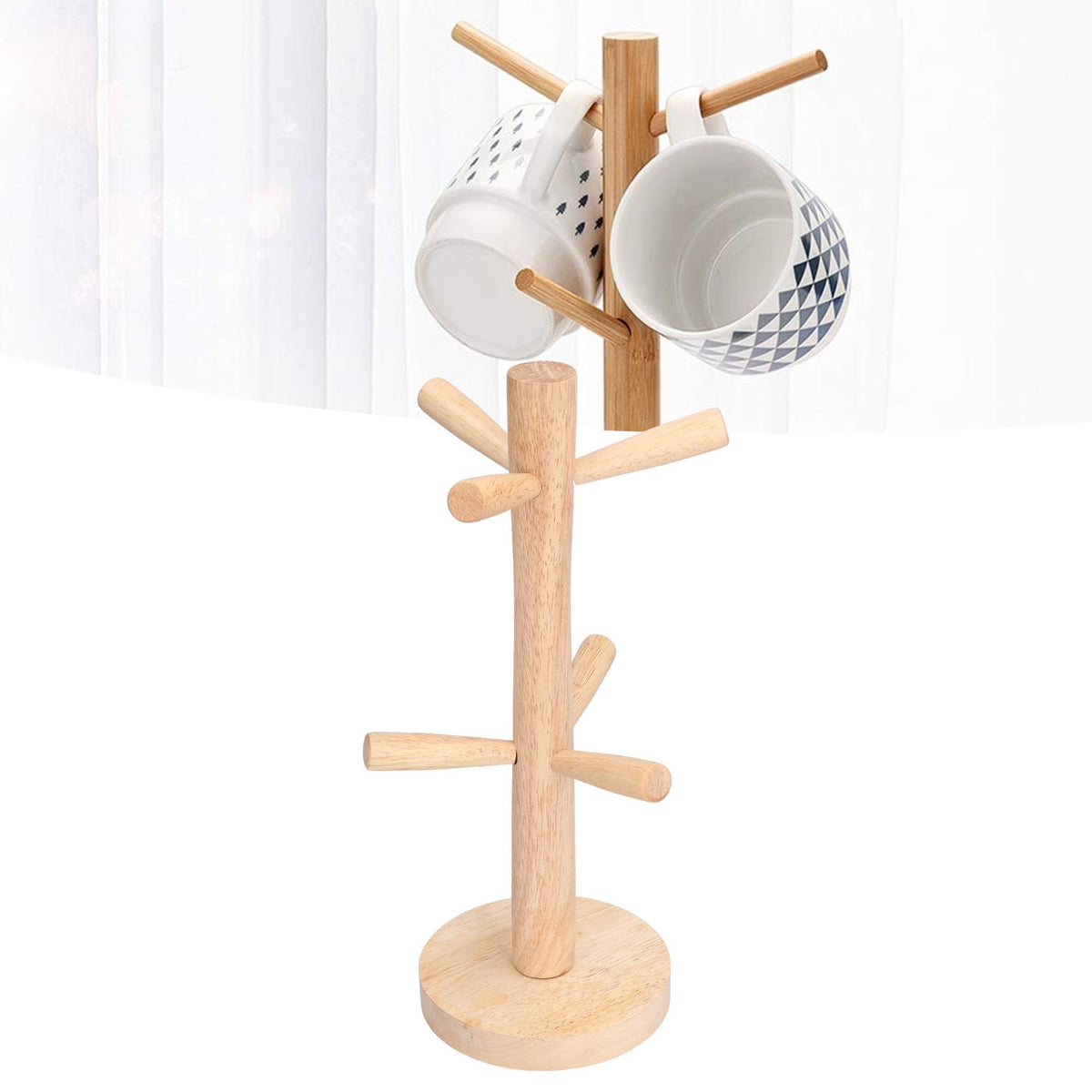 Mug Rack Wooden Thickened Durable Anti Rust Multifunctional Coffee Mug Holder for Home Office Hotel