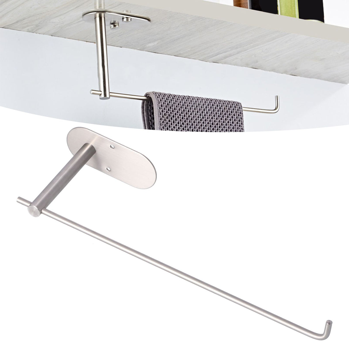 Plastic Wrap Rack Stainless Steel Wall Mounted Paper Towel Rack Paper Roll Holder for Kitchen Bathroom