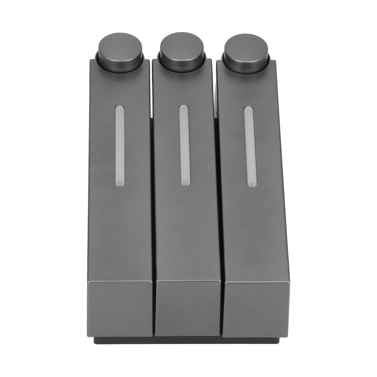 Wall Mounted Soap Dispenser 3 Chamber Manual Shower Gel Shampoo Hand Soap Container for Home Hotel Black