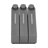 Wall Mounted Soap Dispenser 3 Chamber Manual Shower Gel Shampoo Hand Soap Container for Home Hotel Black - Extra Image