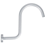 Shower Arm S Shape Gooseneck Stainless Steel Shower Head Extension Arm Bathroom NPT Shower Head Arm for Home233 Brushed