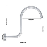 Shower Arm S Shape Gooseneck Stainless Steel Shower Head Extension Arm Bathroom NPT Shower Head Arm for Home233 Brushed