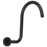 Shower Arm S Shape Gooseneck Stainless Steel Shower Head Extension Arm Bathroom NPT Shower Head Arm for Home233 Black - Top-Down View