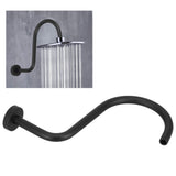 Shower Arm S Shape Gooseneck Stainless Steel Shower Head Extension Arm Bathroom NPT Shower Head Arm for Home233 Black - Extra Image