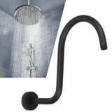 Shower Arm S Shape Gooseneck Stainless Steel Shower Head Extension Arm Bathroom NPT Shower Head Arm for Home233 Black