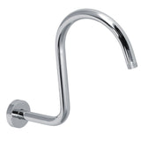 Shower Arm S Shape Gooseneck Stainless Steel Shower Head Extension Arm Bathroom NPT Shower Head Arm for Home233 Electroplate - Front View