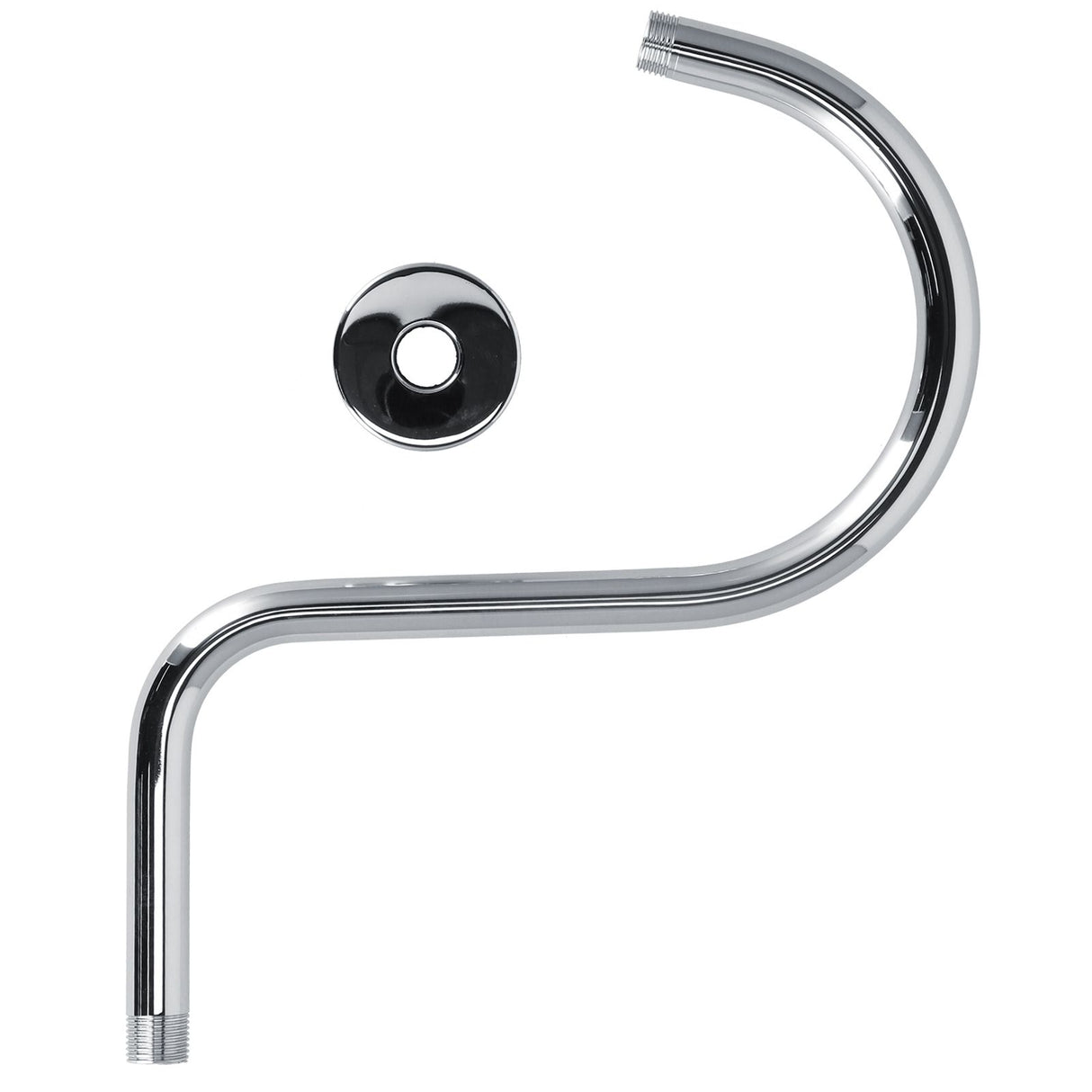 Shower Arm S Shape Gooseneck Stainless Steel Shower Head Extension Arm Bathroom NPT Shower Head Arm for Home233 Electroplate