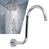 Shower Arm S Shape Gooseneck Stainless Steel Shower Head Extension Arm Bathroom NPT Shower Head Arm for Home233 Electroplate - Extra Image