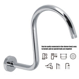 Shower Arm S Shape Gooseneck Stainless Steel Shower Head Extension Arm Bathroom NPT Shower Head Arm for Home233 Electroplate - Extra Image