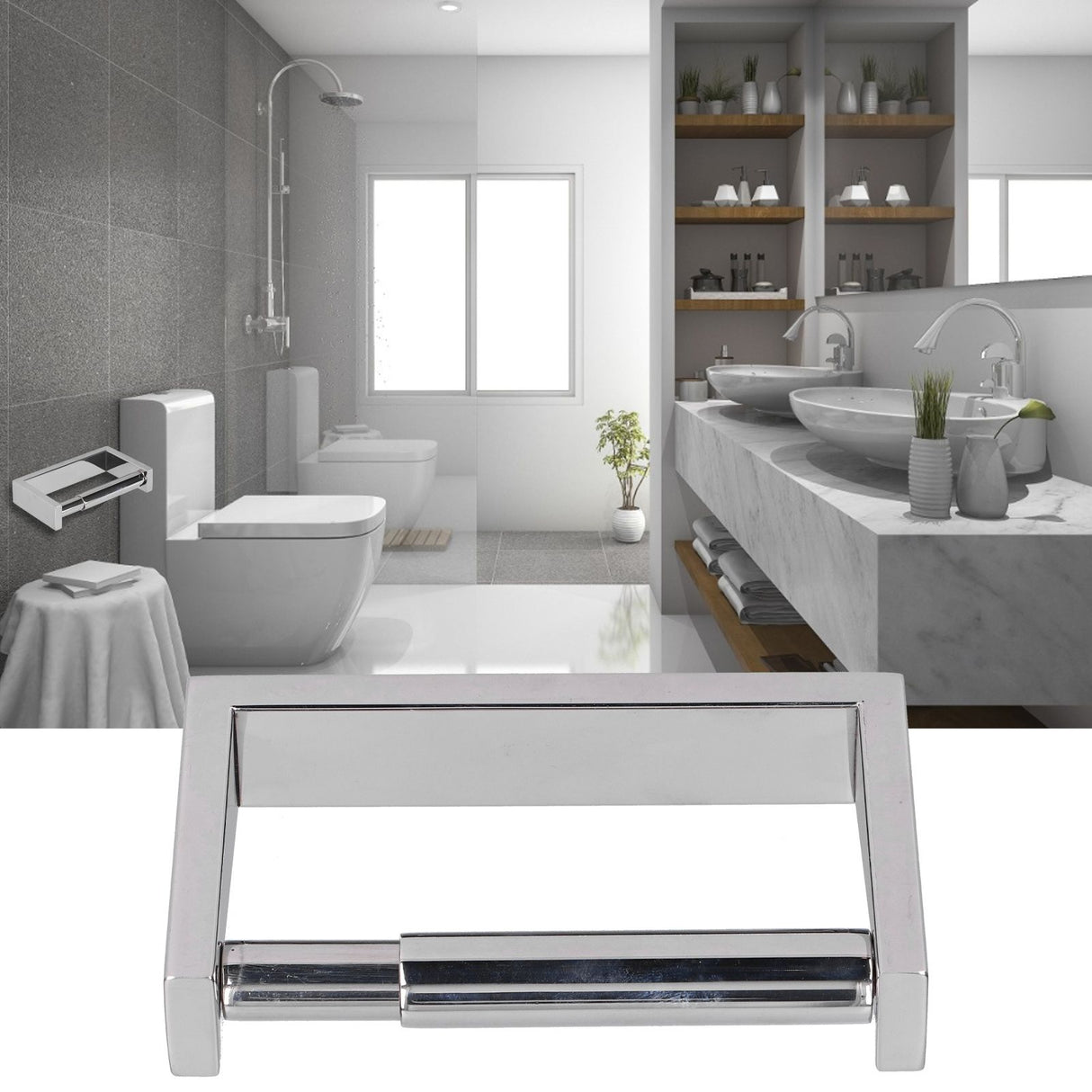 Wall Mounted Paper Roll Holder 304 Stainless Steel Toilet Paper Rack Home Bathroom Hardware Set