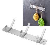 Wall Mounted Kitchen Hanger with 3 Hooks 304 Stainless Steel Punching Cloth Hook for Bathroom