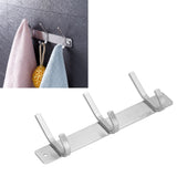 Wall Mounted Kitchen Hanger with 3 Hooks 304 Stainless Steel Punching Cloth Hook for Bathroom