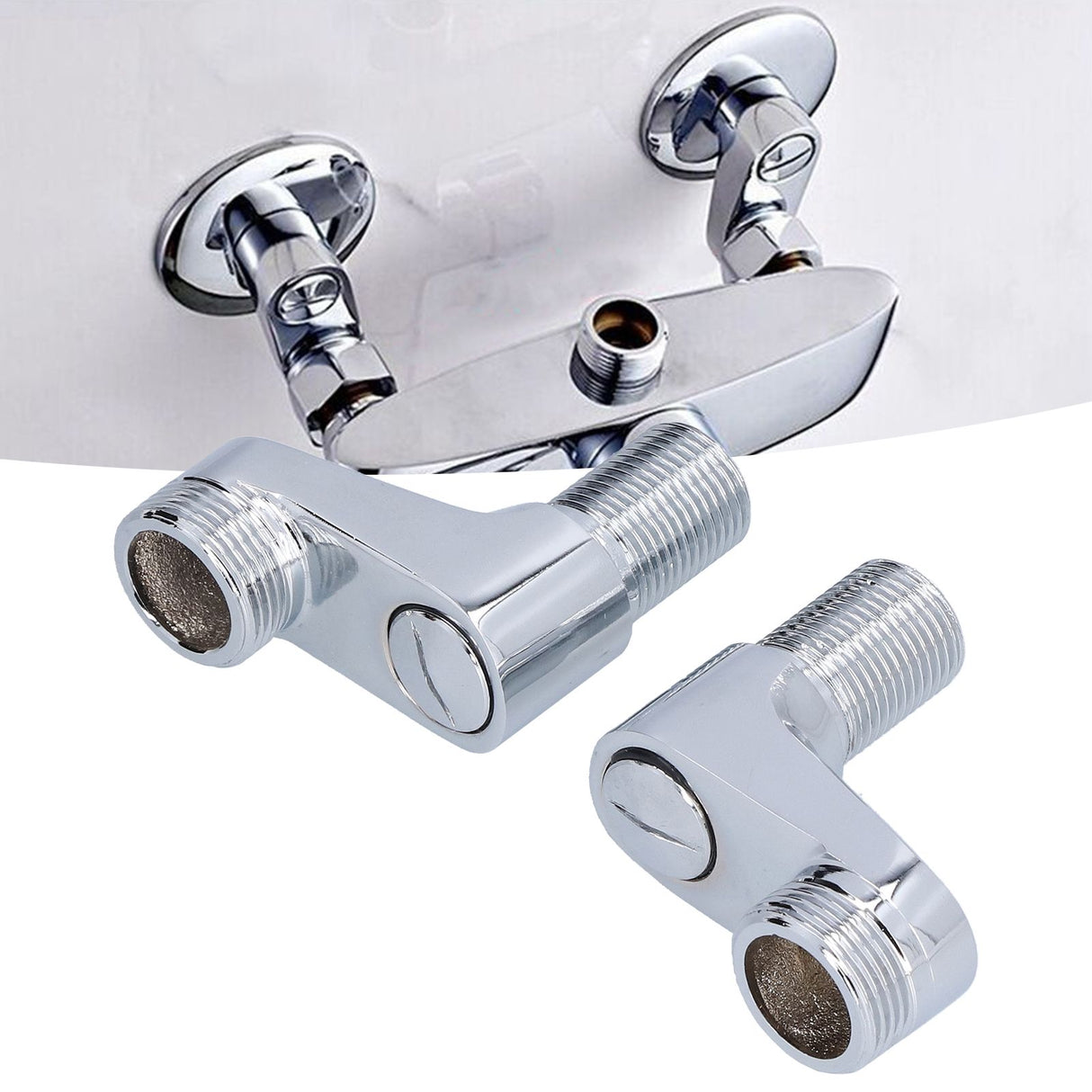 G1/2 to G3/4 Shower Mixer Faucet Swing Arm Adapter Cold Hot Water Pipe Fixed Accessory for Bathroom