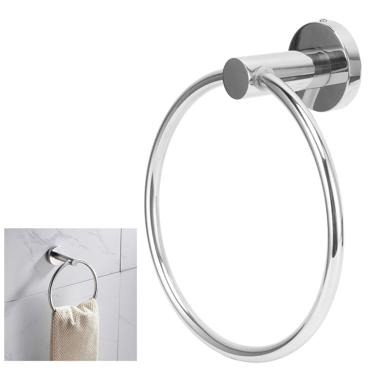 Stainless Steel Towel Ring Simple Rustproof Retro Bathroom Hand Towel Ring for Bathroom Kitchen223030 Bright Towel Ring