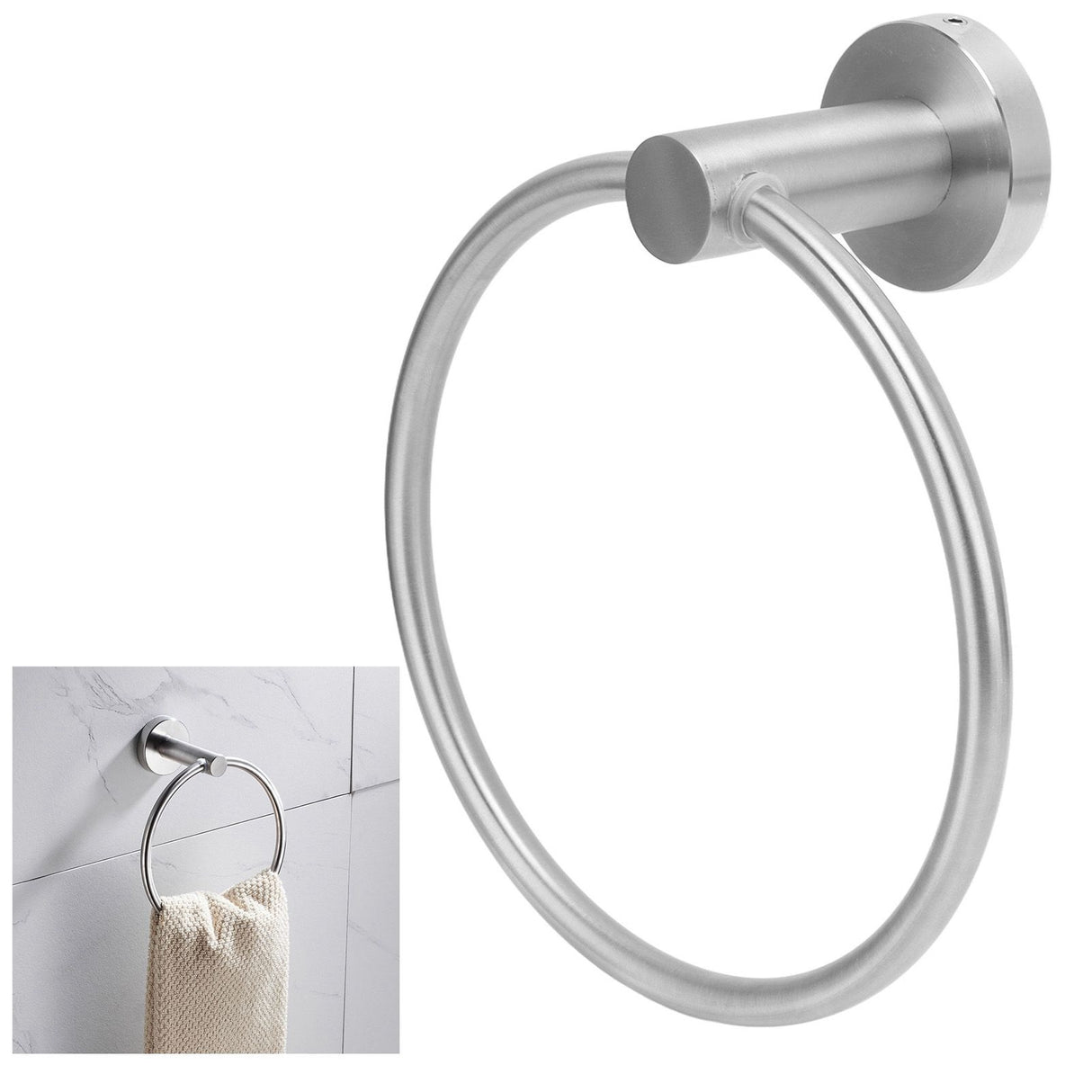 Stainless Steel Towel Ring Simple Rustproof Retro Bathroom Hand Towel Ring for Bathroom Kitchen223130 Brushed Towel Ring