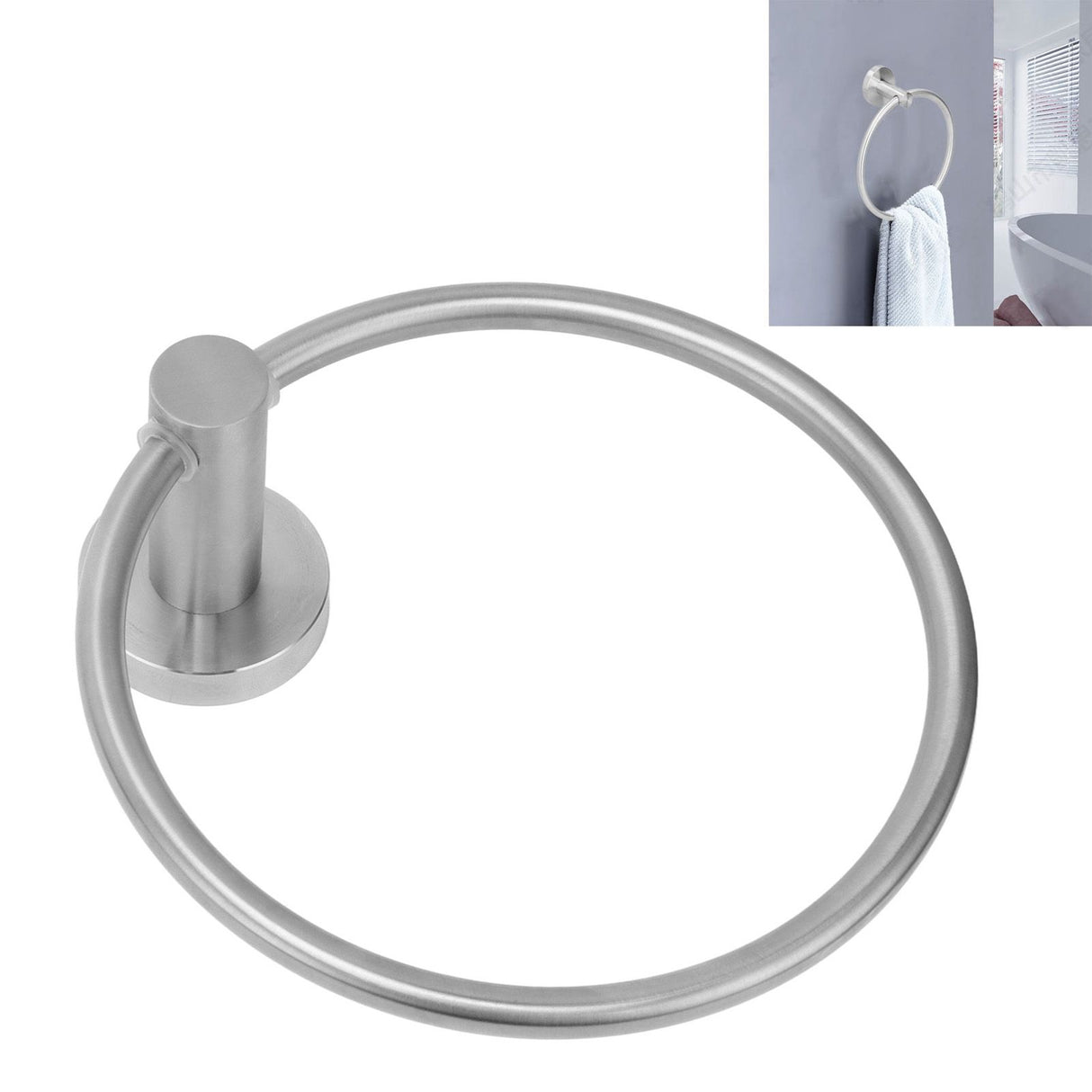 Stainless Steel Towel Ring Simple Rustproof Retro Bathroom Hand Towel Ring for Bathroom Kitchen223130 Brushed Towel Ring