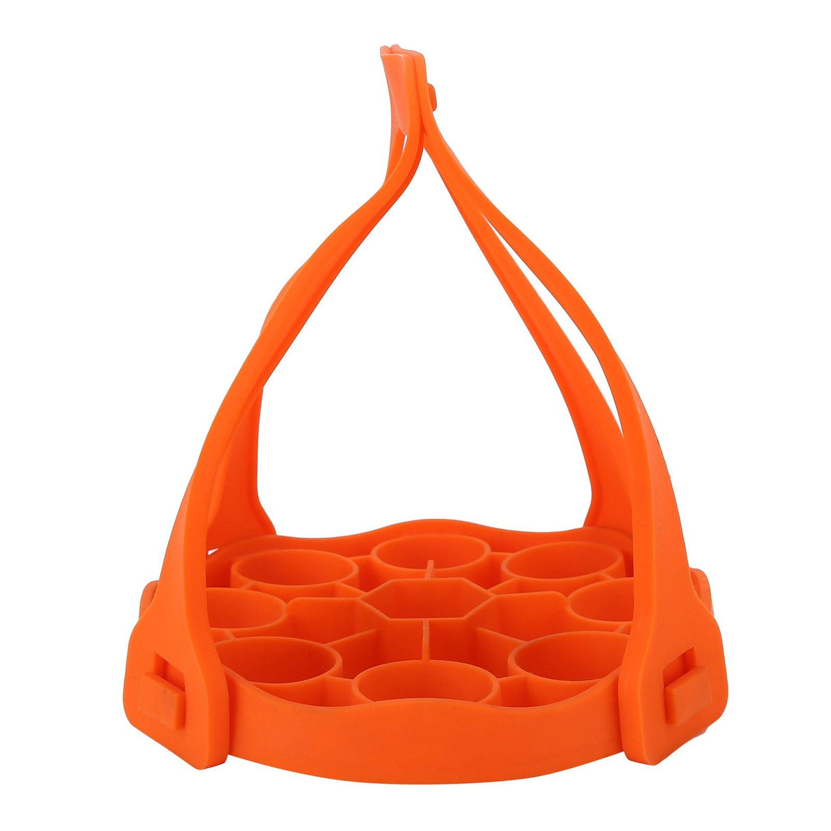 9Hole Silicone Egg Steamer Rack AntiScalding Pressure Cooker Sling Heat Insulation Pad(Orange )
