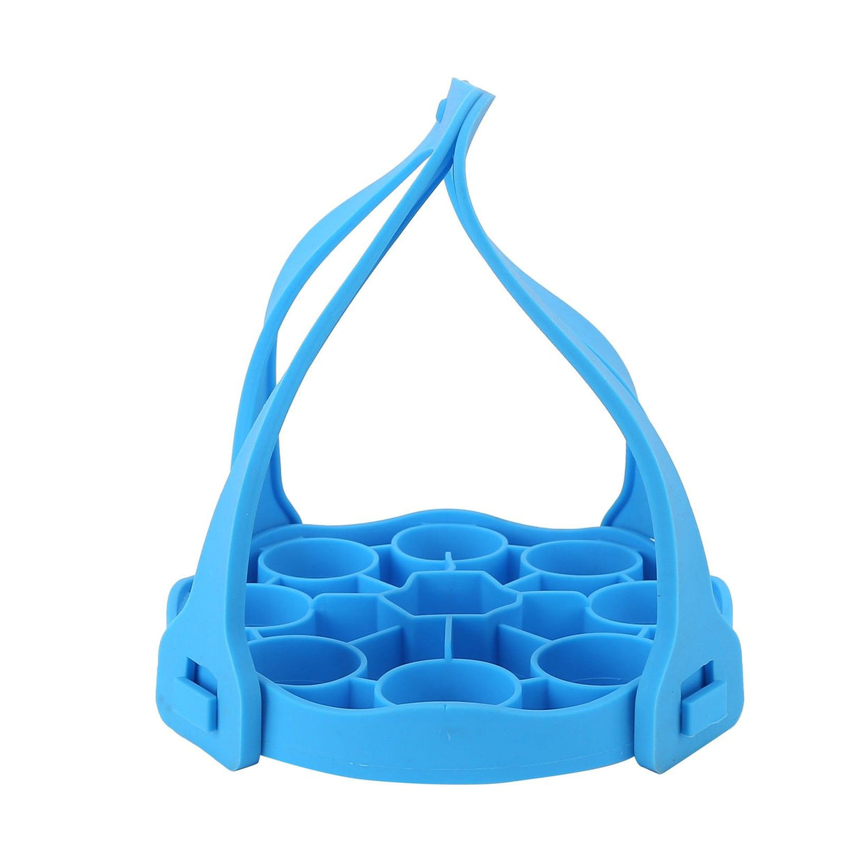 9Hole Silicone Egg Steamer Rack AntiScalding Pressure Cooker Sling Heat Insulation Pad(Blue )
