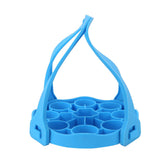 9Hole Silicone Egg Steamer Rack AntiScalding Pressure Cooker Sling Heat Insulation Pad(Blue ) - Rear View