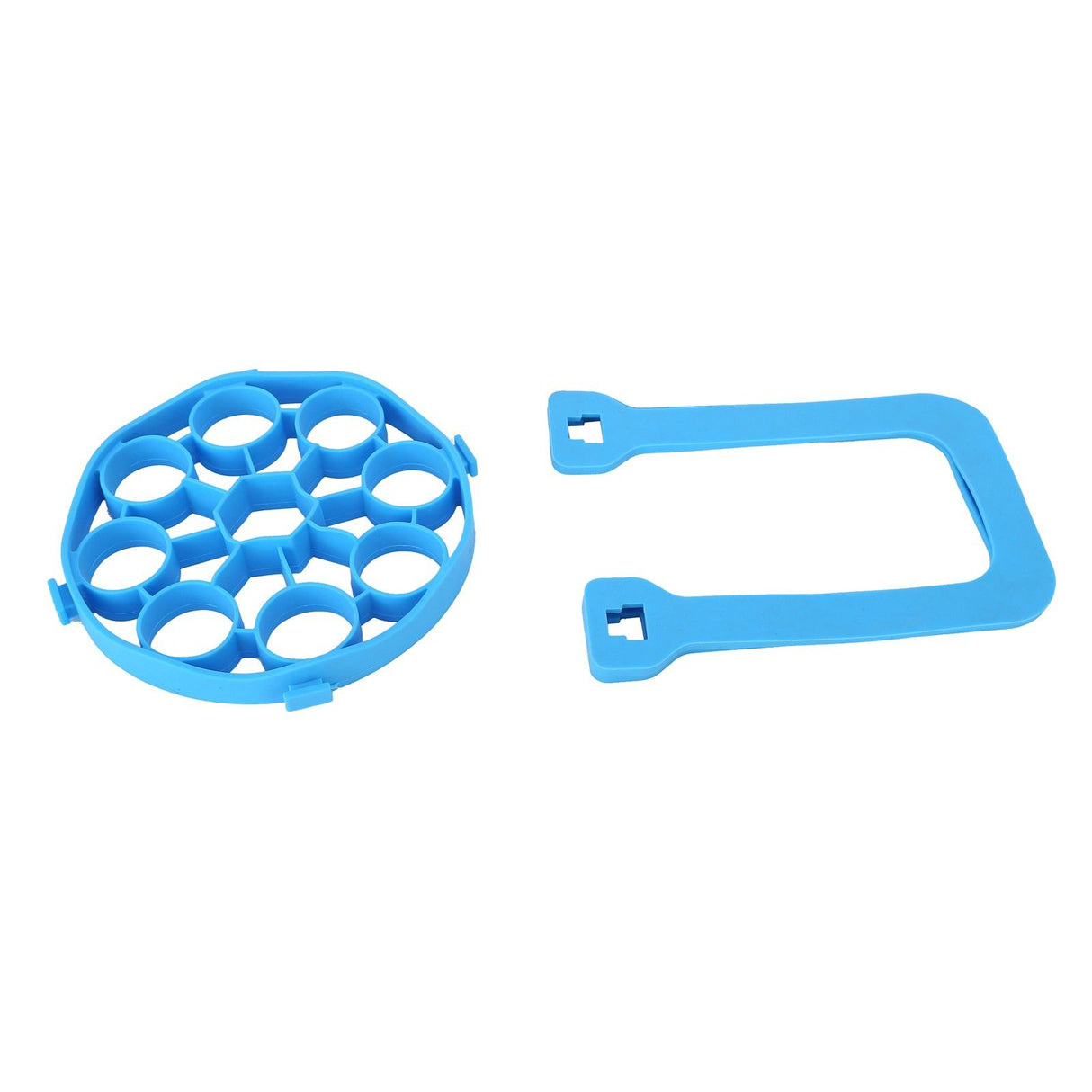 9Hole Silicone Egg Steamer Rack AntiScalding Pressure Cooker Sling Heat Insulation Pad(Blue )