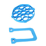 9Hole Silicone Egg Steamer Rack AntiScalding Pressure Cooker Sling Heat Insulation Pad(Blue )