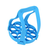9Hole Silicone Egg Steamer Rack AntiScalding Pressure Cooker Sling Heat Insulation Pad(Blue )