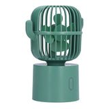 Mini Fan Cactus Shape Shaking Head Low Noise USB Charging Office Student Desktop Fan for Home Office - Front View