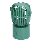 Mini Fan Cactus Shape Shaking Head Low Noise USB Charging Office Student Desktop Fan for Home Office