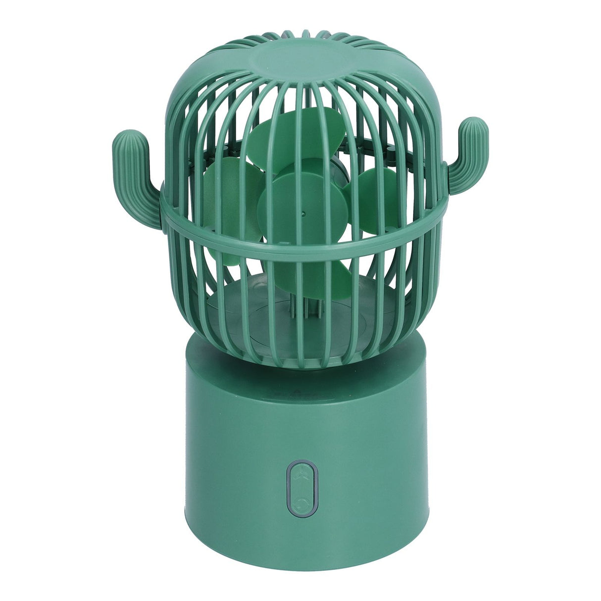 Mini Fan Cactus Shape Shaking Head Low Noise USB Charging Office Student Desktop Fan for Home Office